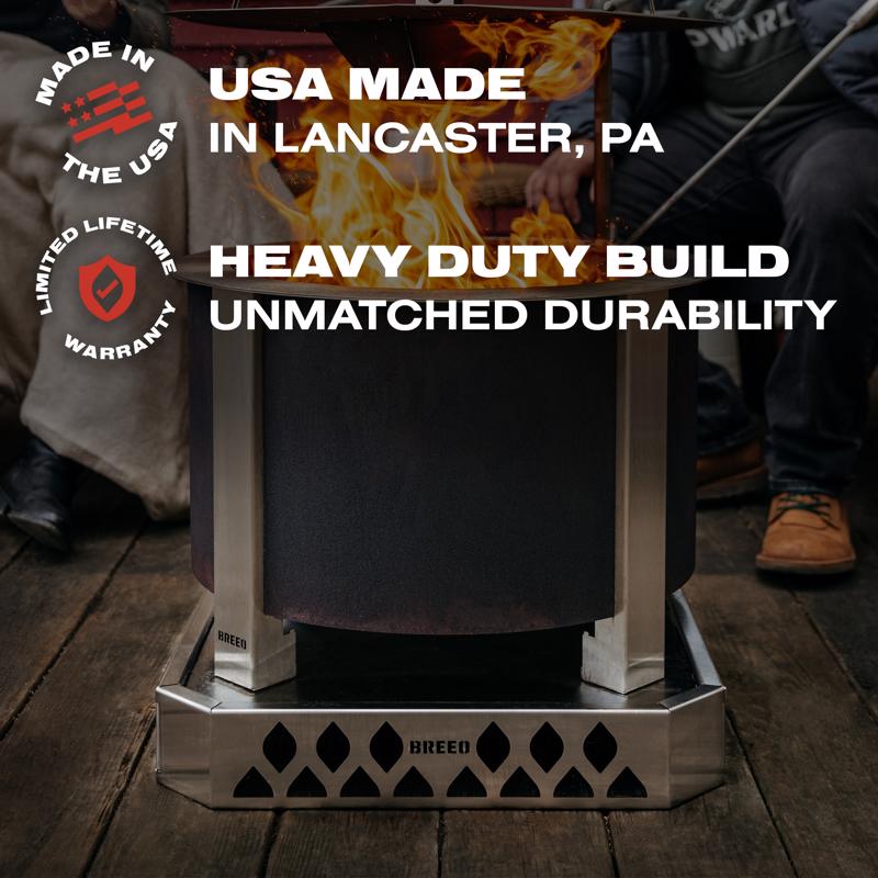 Breeo X Series 19 Stainless Steel Fire Pit Base 3.5 in. H X 20.6 in. W X 20.6 in. D