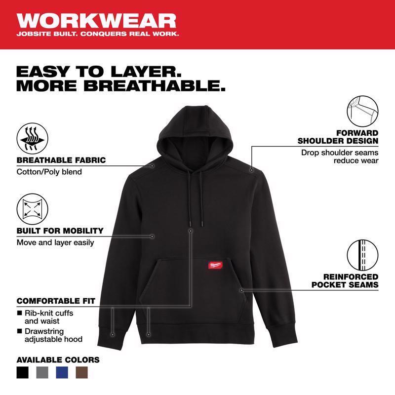 Milwaukee XXL Banded Sleeve Men's Hooded Hoodie Black