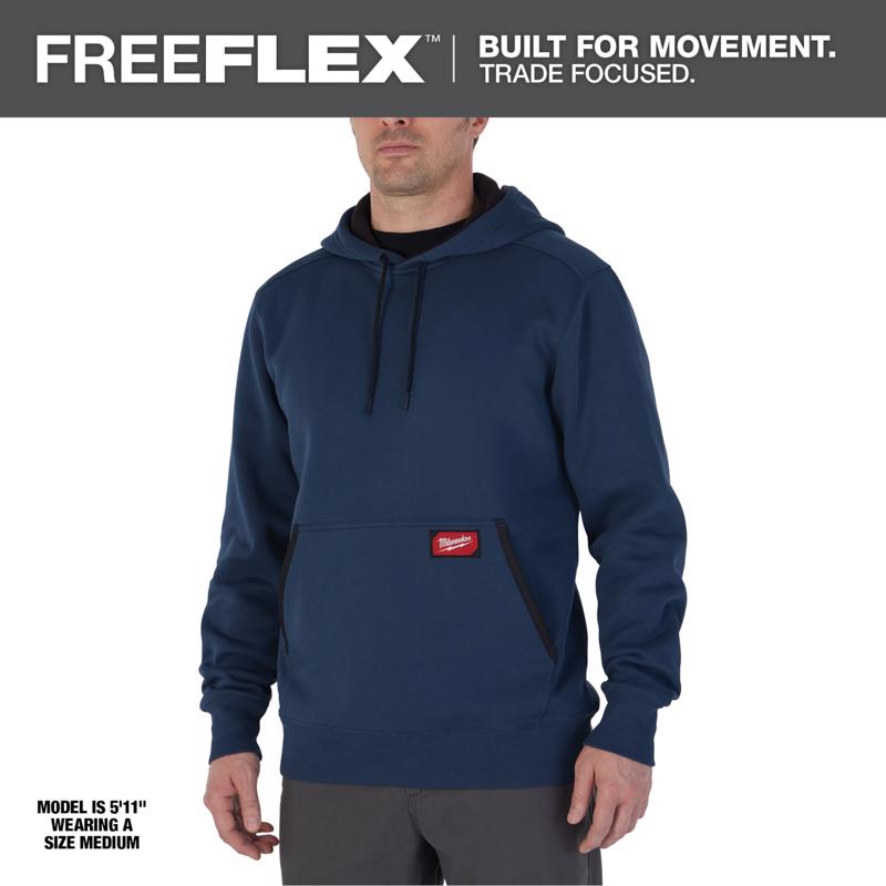Milwaukee Freeflex L Long Sleeve Unisex Hooded Hoodie Blue