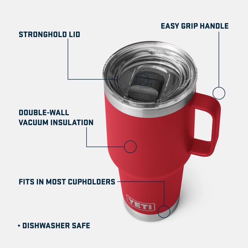 YETI Rambler 30 oz Rescue Red BPA Free Travel Mug