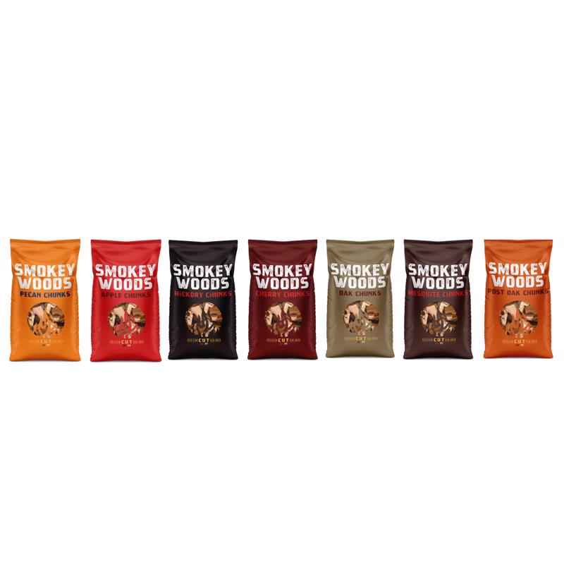 Smokey Woods All Natural Hickory Wood Smoking Chunks 350 cu in