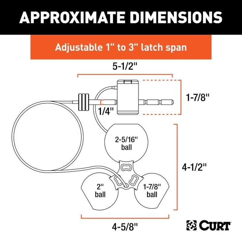 CURT Anti-Theft Trailer Coupler Ball and Lock