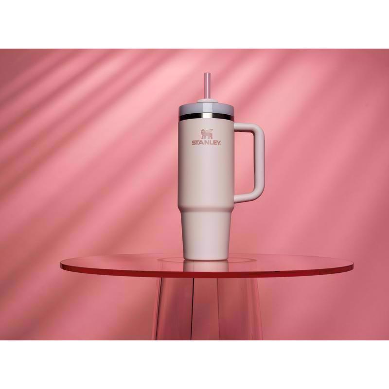 Stanley The Quencher H2.0 FlowState 30 oz Rose Quartz BPA Free Double-Wall Vacuum Insulated Tumbler