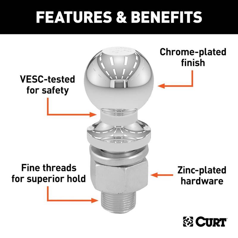 CURT 2000 lb. cap. 1-7/8 in. Hitch Ball