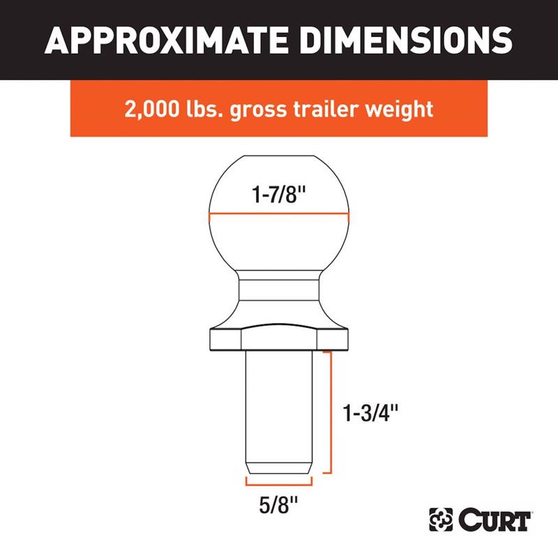 CURT 2000 lb. cap. 1-7/8 in. Hitch Ball