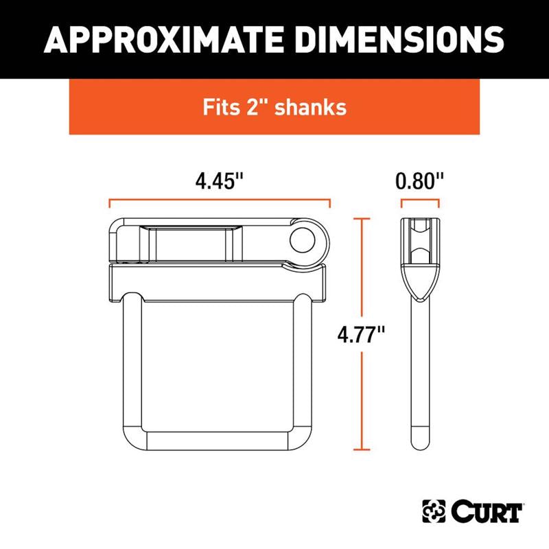 CURT 4.8"H x 0.80"W x 4.5"L Anti-Rattle Hitch Clamp