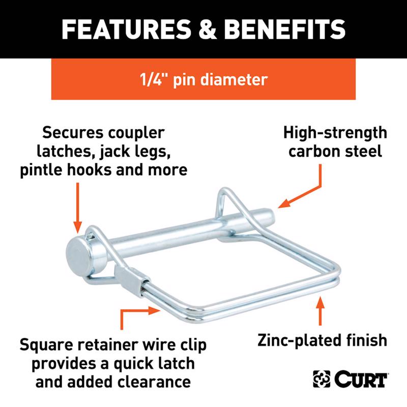 CURT 1/4"D x 2-3/4"L Safety Pin