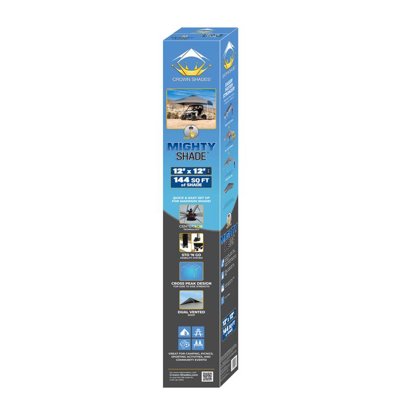 Crown Shade One Touch 150D Polyester Mighty Shade Canopy 9.4 ft. H X 12 ft. W X 12 ft. L