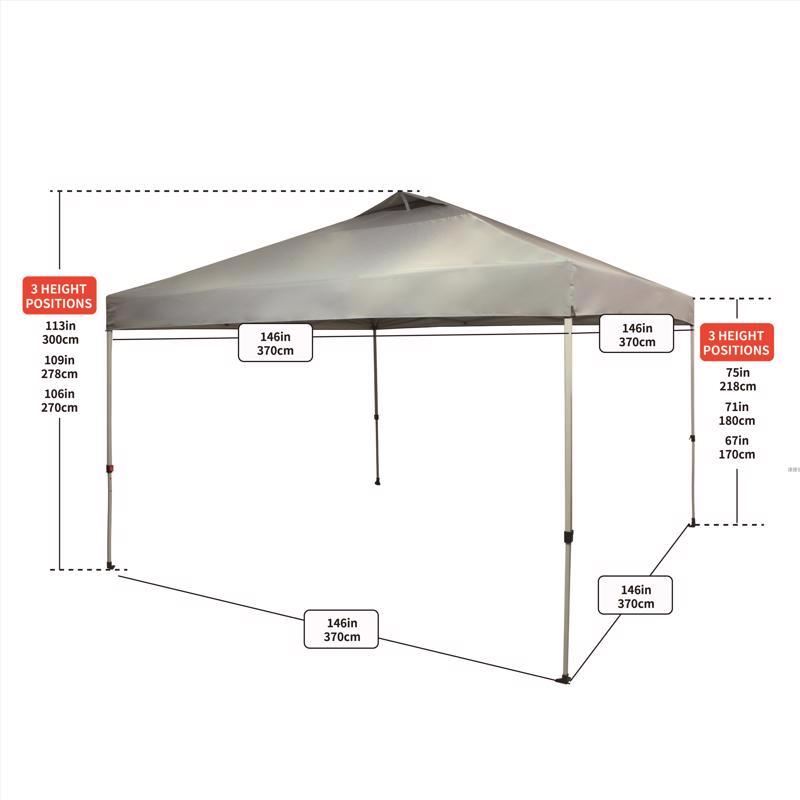 Crown Shade One Touch 150D Polyester Mighty Shade Canopy 9.4 ft. H X 12 ft. W X 12 ft. L