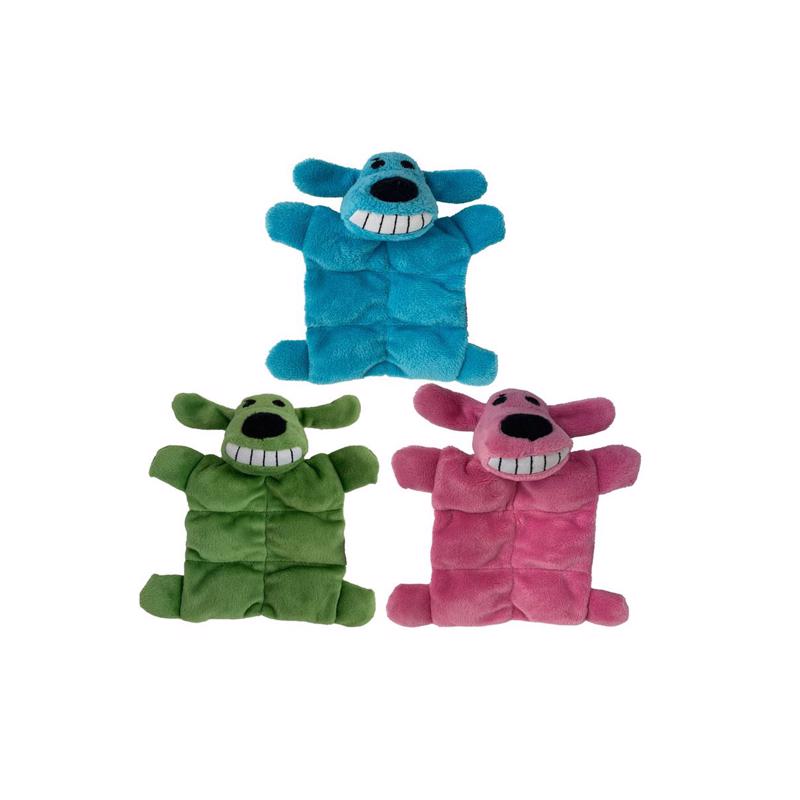 Multipet Assorted Loofa Squeakin Mat Dog Toy Medium