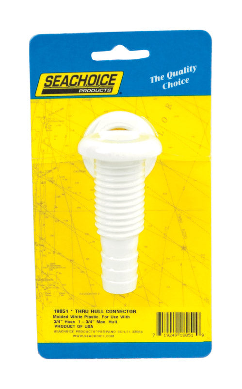 Seachoice Polished Plastic 3/4 in. W Thru Hull Connector