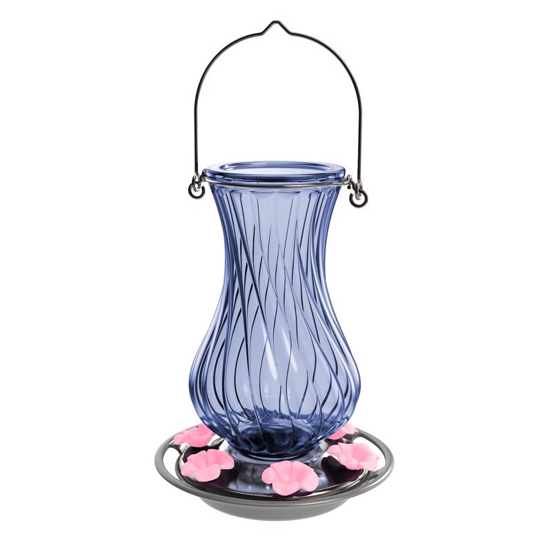 Nature's Way Hummingbird 32 oz Glass/Metal/Plastic Antique Nectar Bird Feeder 6 ports