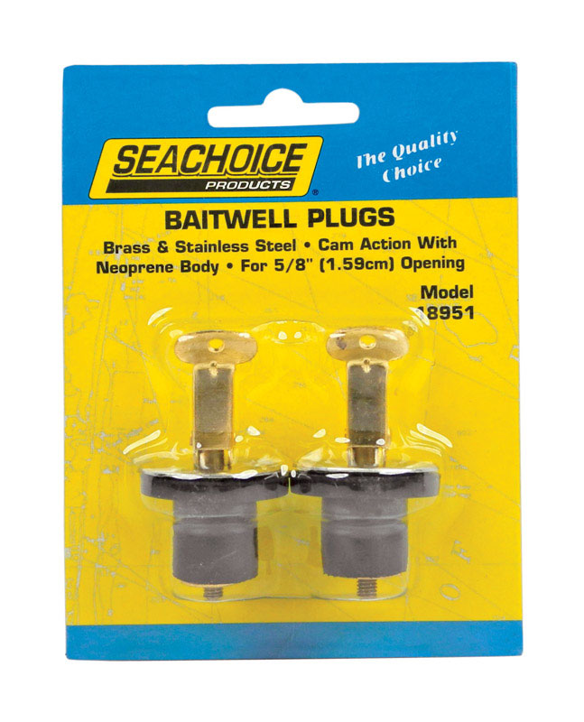 Seachoice Stainless Steel 5/8 in. W Deck and Baitwell Plugs