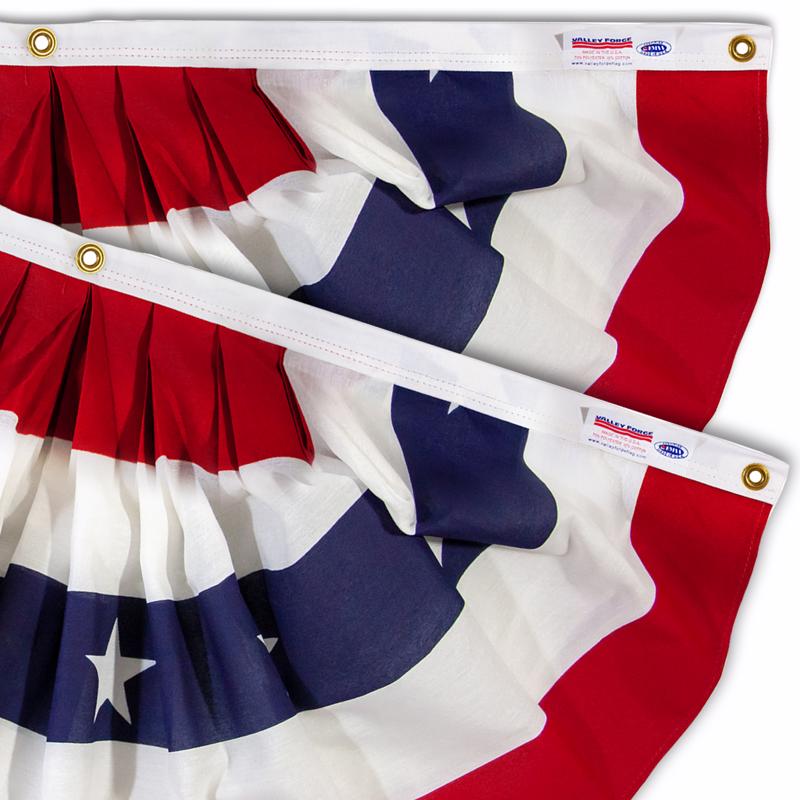 Valley Forge American  Pleated Flag 18 in. H X 36 in. L