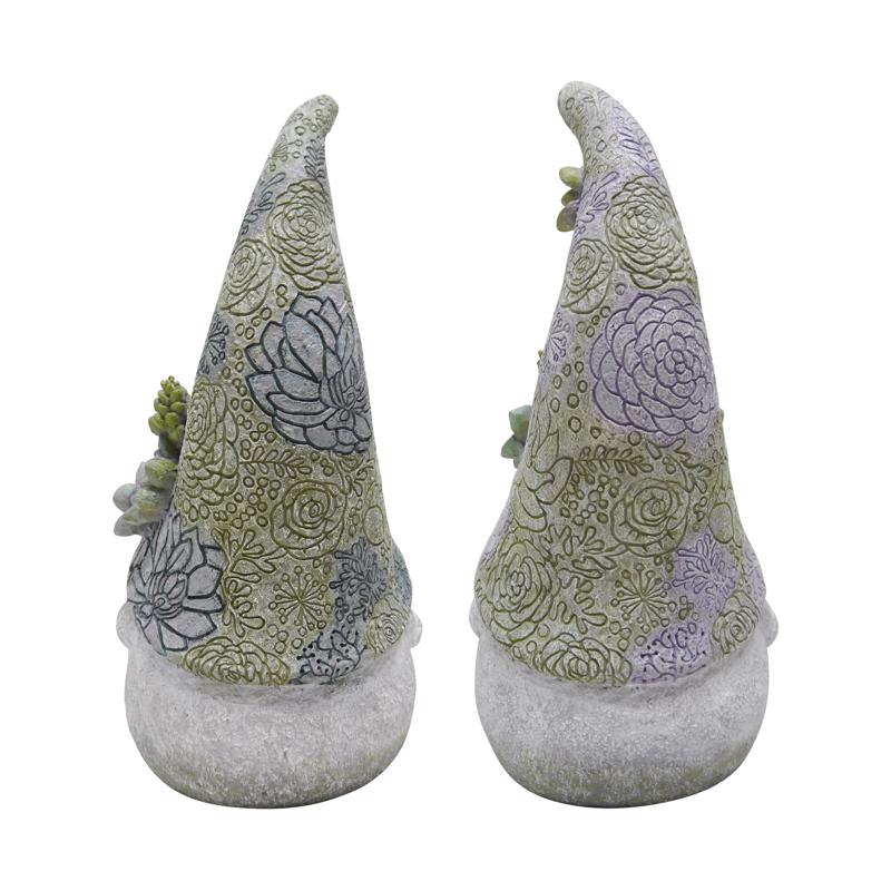 Meadow Creek Polyresin Multi-color 14 in. Mr and Mrs Gnome Garden Statue