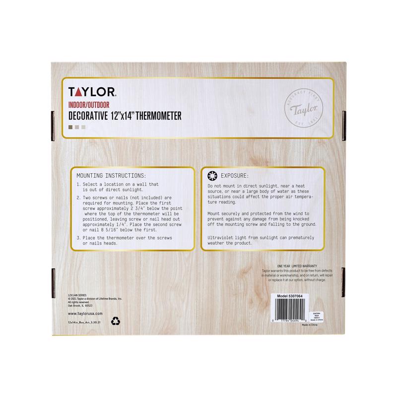 Taylor Moose Dial Thermometer Plastic Multicolored 14 in.