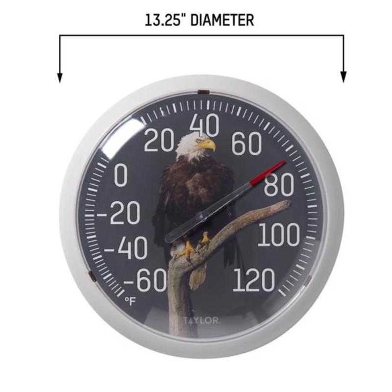 Taylor Eagle Dial Thermometer Plastic Multicolored 13.25 in.