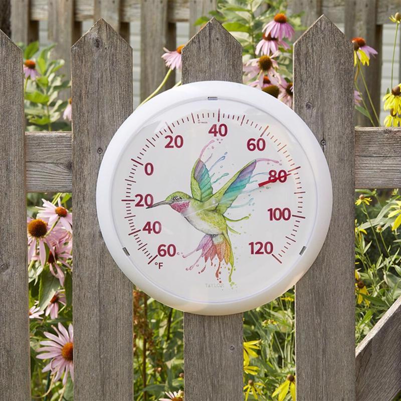 Taylor Hummingbird Dial Thermometer Plastic White 13.25 in.