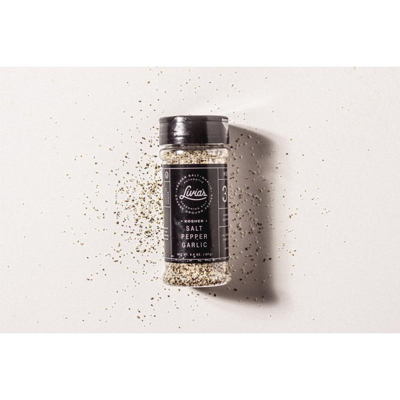 Livia's Kosher Salt, Pepper, and Garlic Seasoning Salt 6.6 oz