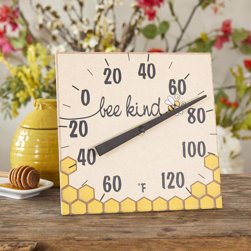 Taylor Bee Kind Thermometer Ceramic Multicolored 8 in.