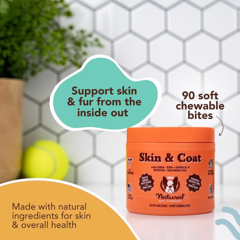 Natural Dog Company Dog Skin and Coat Supplement 9.5 oz