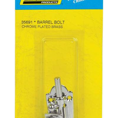 Seachoice Chrome-Plated Brass 2-7/8 in. L X 1-3/8 in. W Barrel Bolt