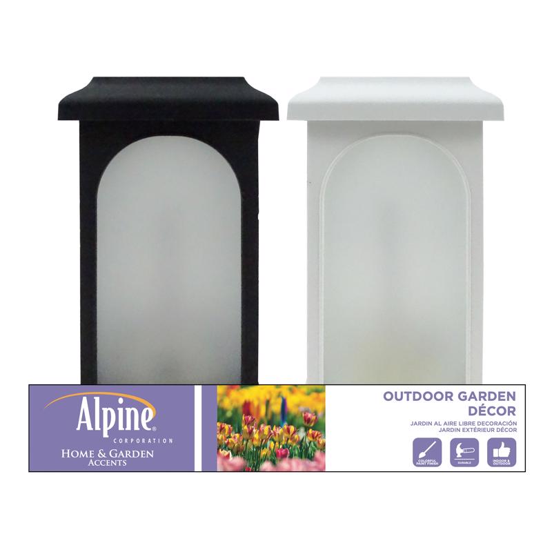Alpine Plastic Black/White LED Candle Lantern