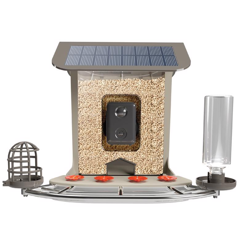 Feit Bird Genius A.I. Wild Bird 2.5 L Plastic Solar Camera Smart-Enabled Bird Feeder 1 ports