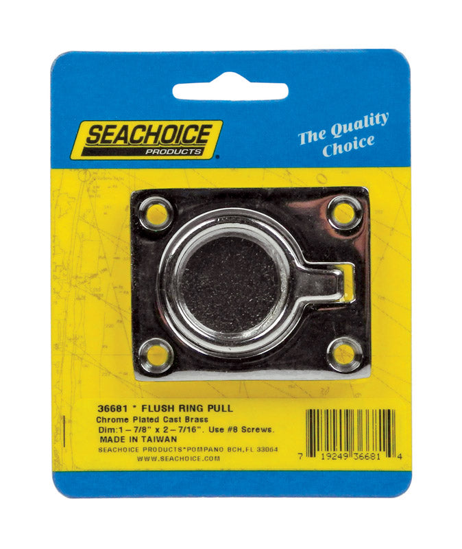 Seachoice Chrome-Plated Brass 2-1/2 in. L X 1-7/8 in. W Flush Ring Pull