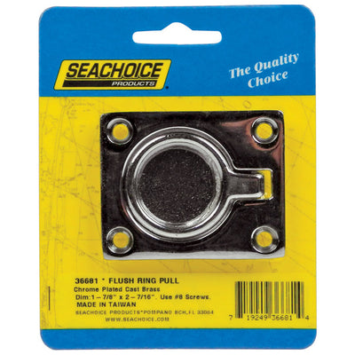Seachoice Chrome-Plated Brass 2-1/2 in. L X 1-7/8 in. W Flush Ring Pull