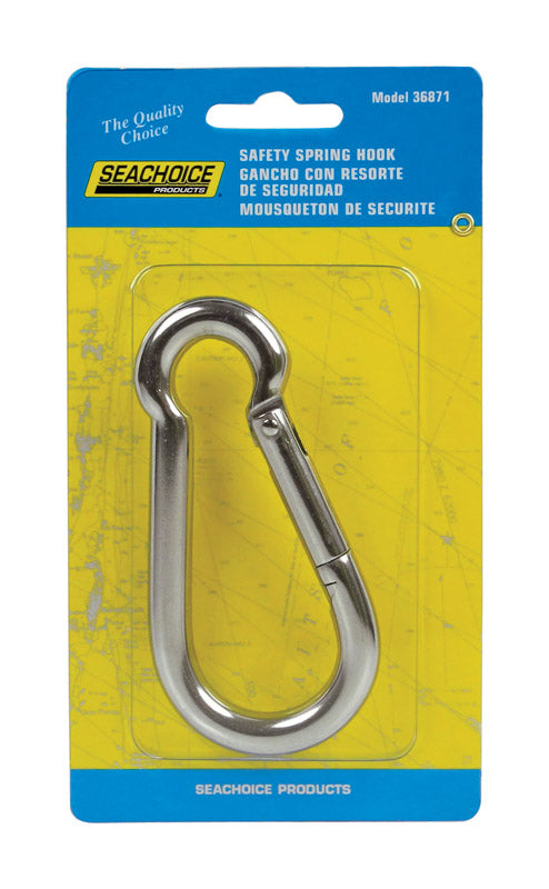Seachoice Stainless Steel 4 in. L X 3/8 in. W Safety Spring Hook