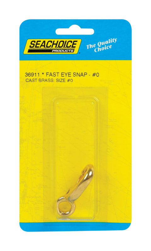 Seachoice Polished Brass 2 in. L X 7/16 in. W Fast Eye Snap
