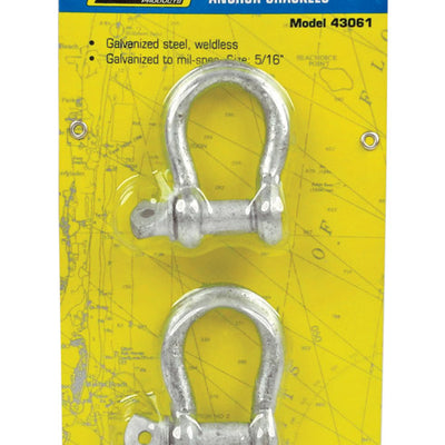 Seachoice Galvanized Steel 11.5 in. L X 5/16 in. W Shackle 2 pk