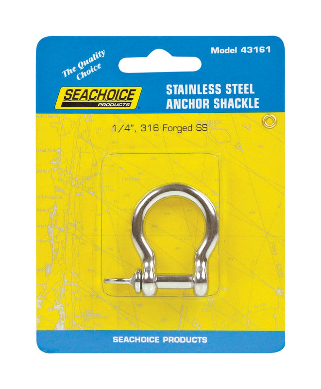 Seachoice Polished Stainless Steel 1 in. L X 1/4 in. W Shackle