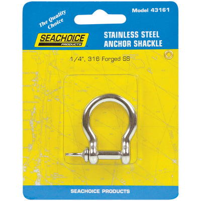 Seachoice Polished Stainless Steel 1 in. L X 1/4 in. W Shackle