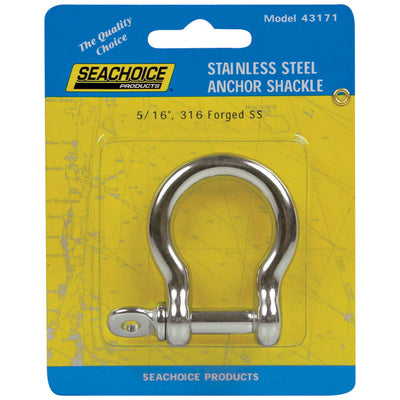Seachoice Polished Stainless Steel 1 in. L X 5/16 in. W Shackle