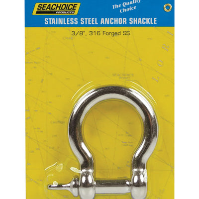 Seachoice Polished Stainless Steel 1 in. L X 3/8 in. W Shackle