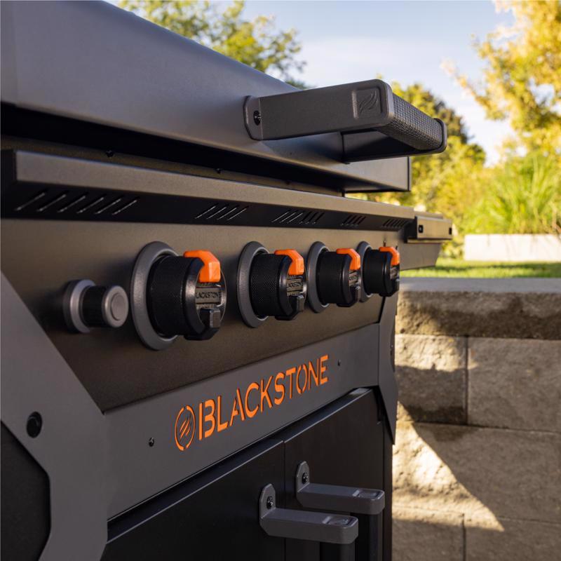 Blackstone Iron Forged 4 Burner Liquid Propane Outdoor Griddle with Hood Black