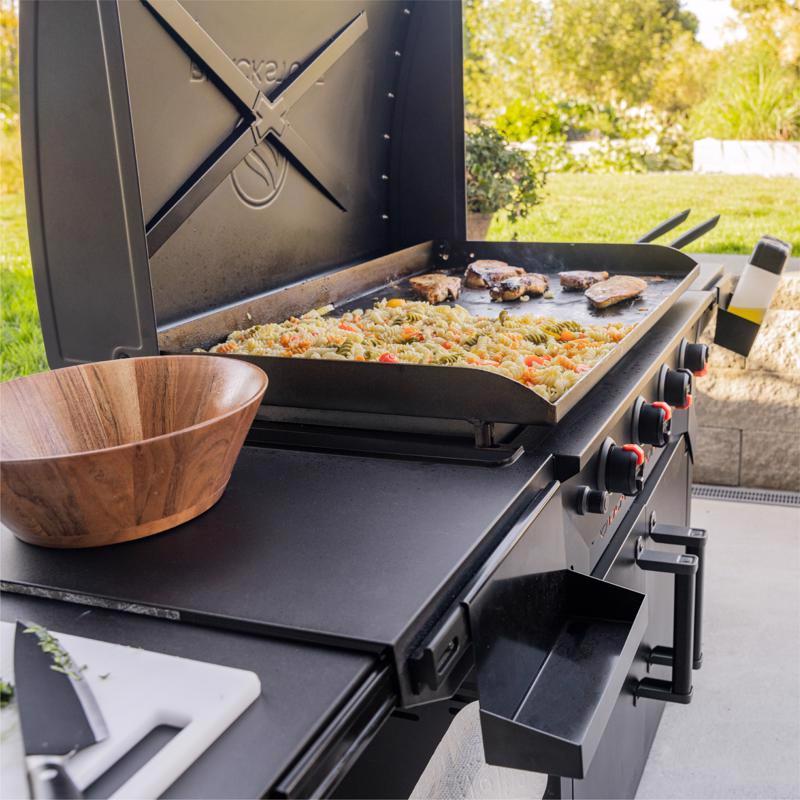 Blackstone Iron Forged 4 Burner Liquid Propane Outdoor Griddle with Hood Black