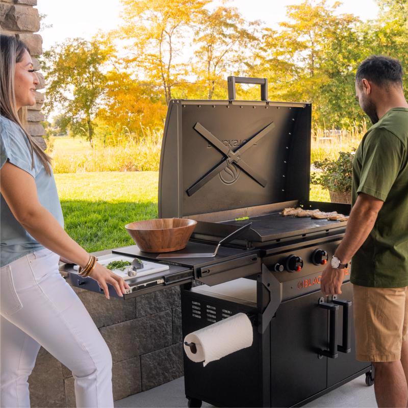 Blackstone Iron Forged 4 Burner Liquid Propane Outdoor Griddle with Hood Black