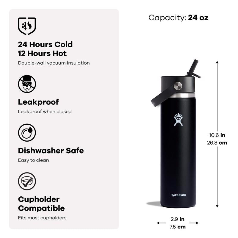 Hydroflask 24 oz White BPA Free Insulated Bottle