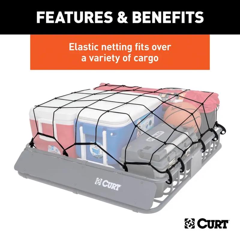 CURT Black Adjustable Cargo Net 44 in. L