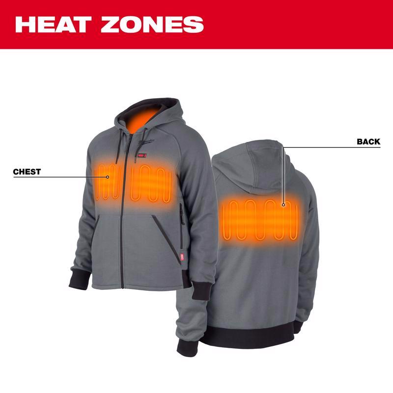 Milwaukee M12 XXXL Long Sleeve Men's Hooded Heated Hoodie Kit Gray