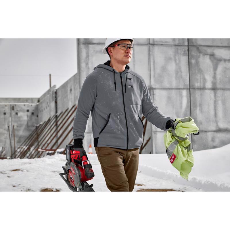 Milwaukee M12 XXXL Long Sleeve Men's Hooded Heated Hoodie Kit Gray