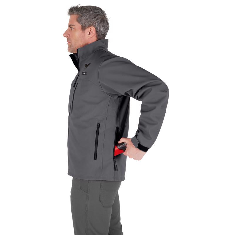 Milwaukee L Unisex Heated Jacket with Charger/Power Source Only Gray