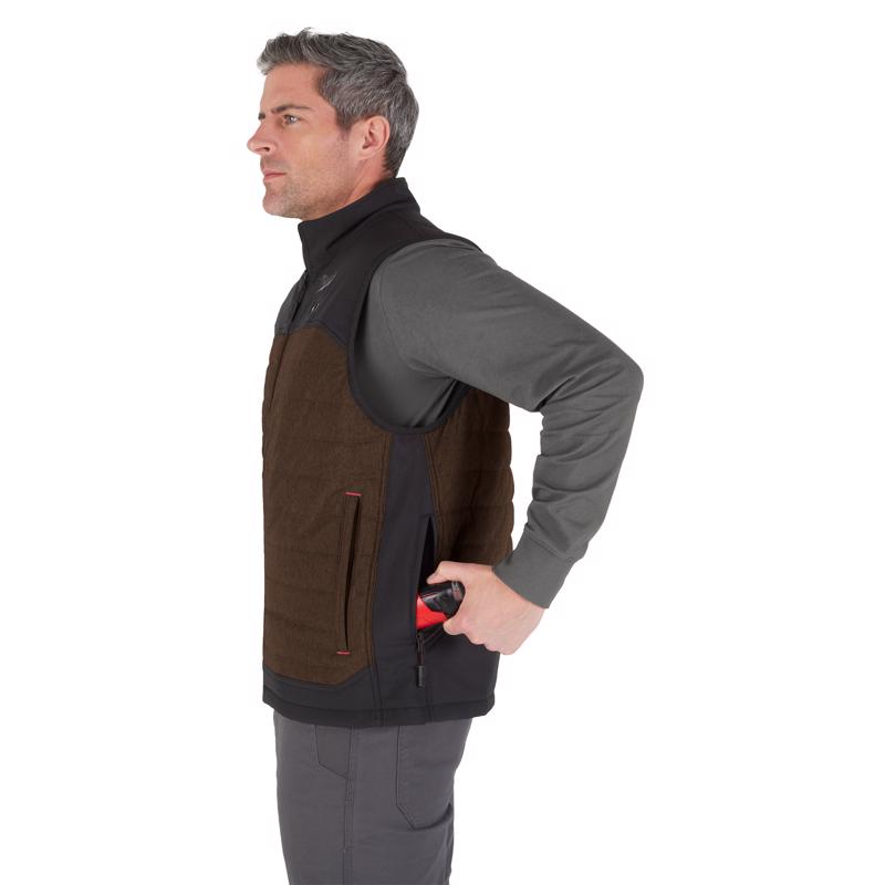Milwaukee S Unisex Heated Vest Kit Brown