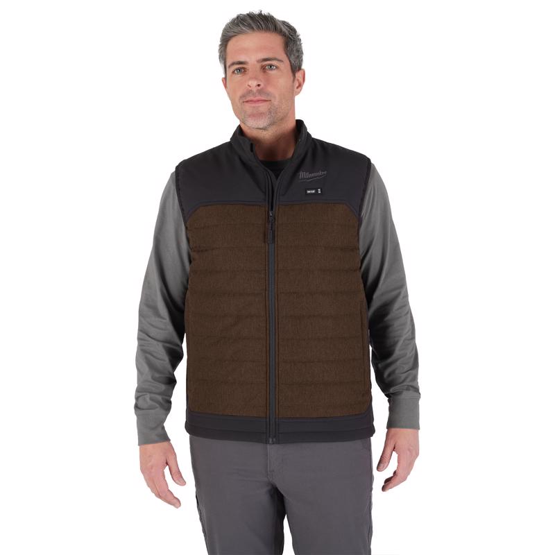 Milwaukee L Unisex Heated Vest Kit Brown