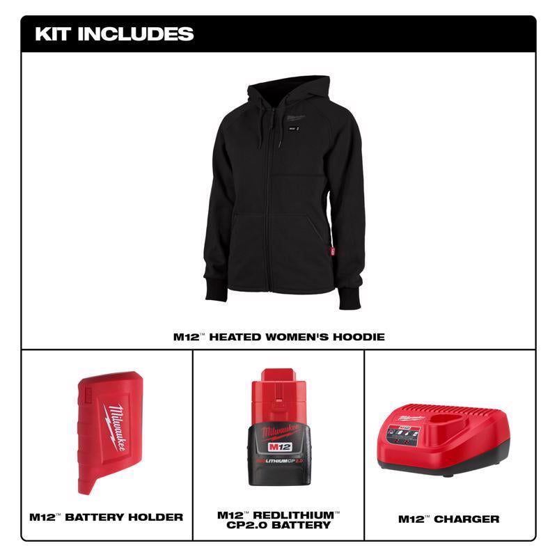 Milwaukee XS Women's Heated Hoodie Kit Black