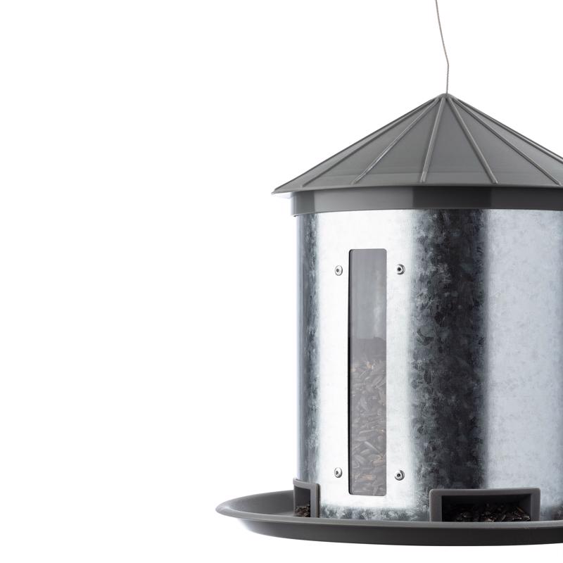More Birds 7 lb. capacity Plastic/Steel Silo Hopper Bird Feeder