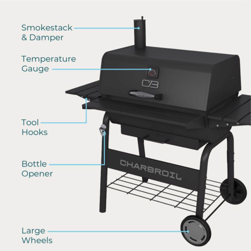 Charbroil 52 in. C-Line Charcoal Grill Black